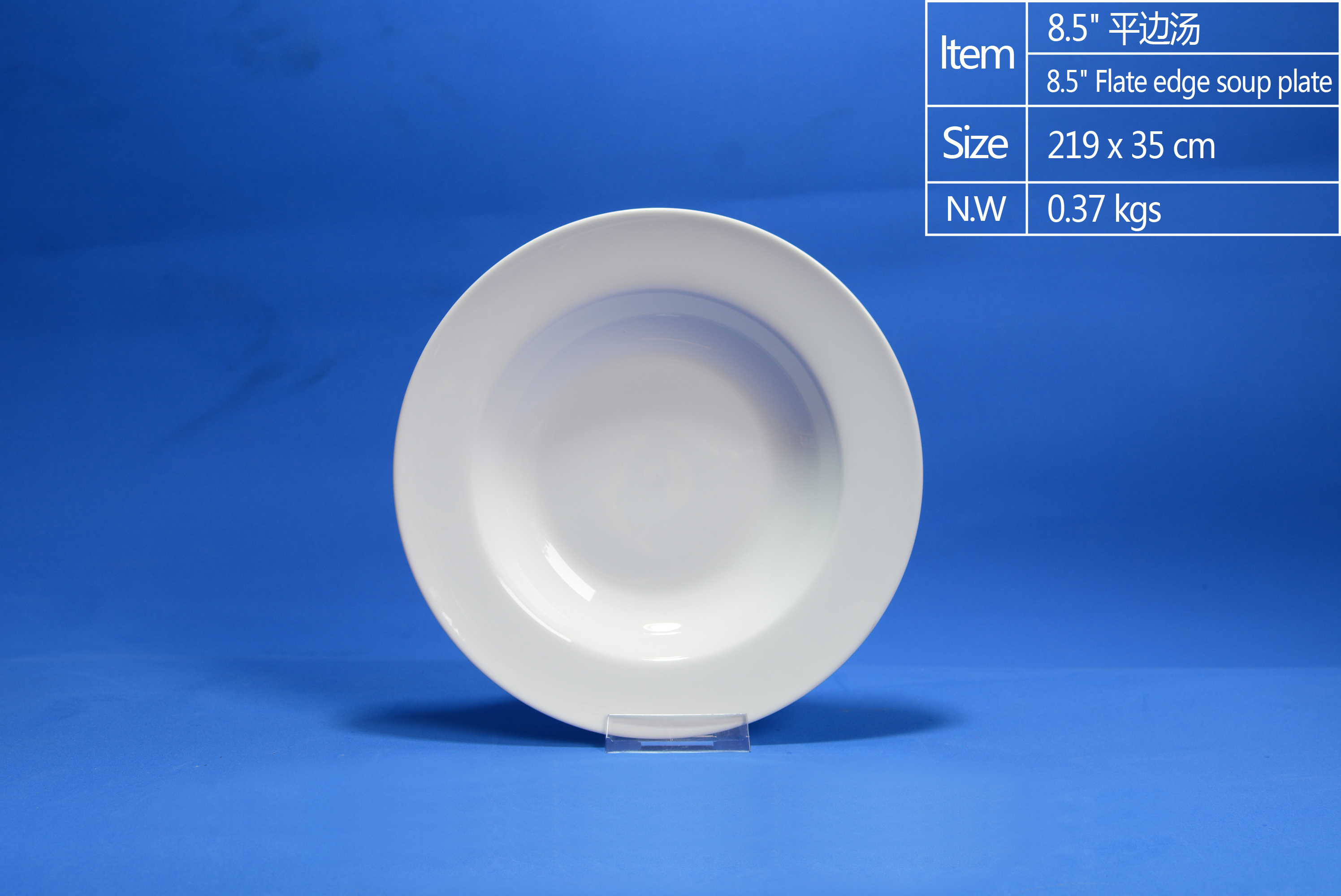 8 inch Flat Rim Soup Plate