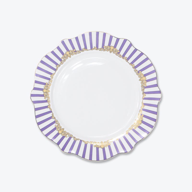 porcelain dinner plate with gold decal