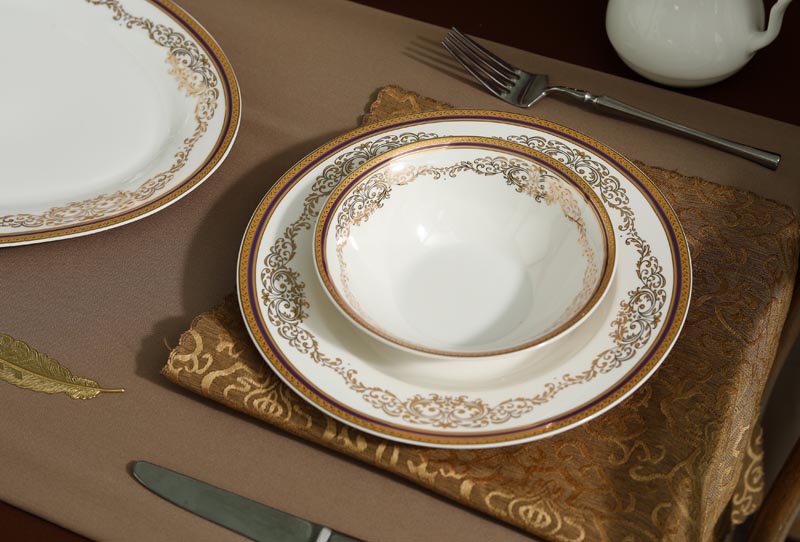 RAH-G0008 New Bone China Dinnerware with Royal Gold Decal/ Porcelain Tableware