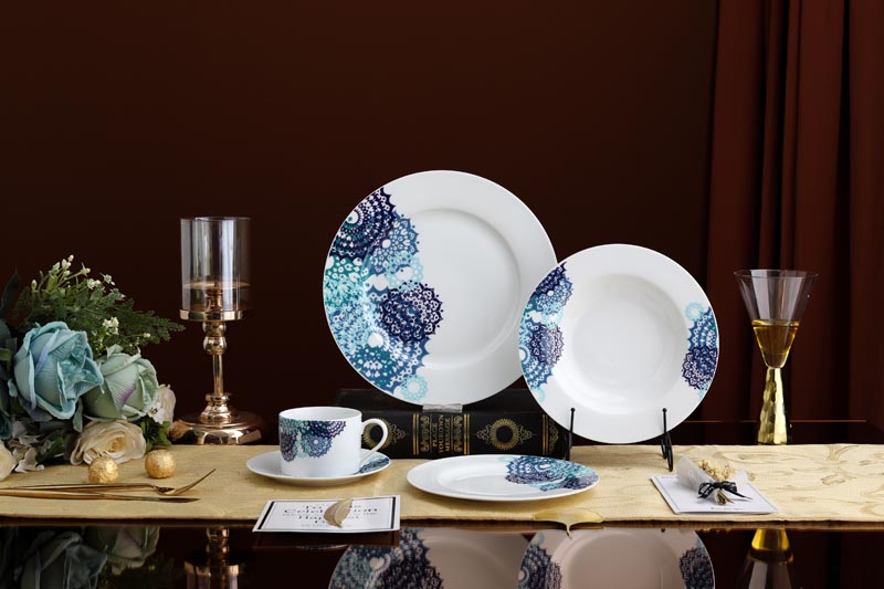 RAH-N0003 High Temperature On-glaze Dinnerware Set  with Oliveranthus Rose Decal 