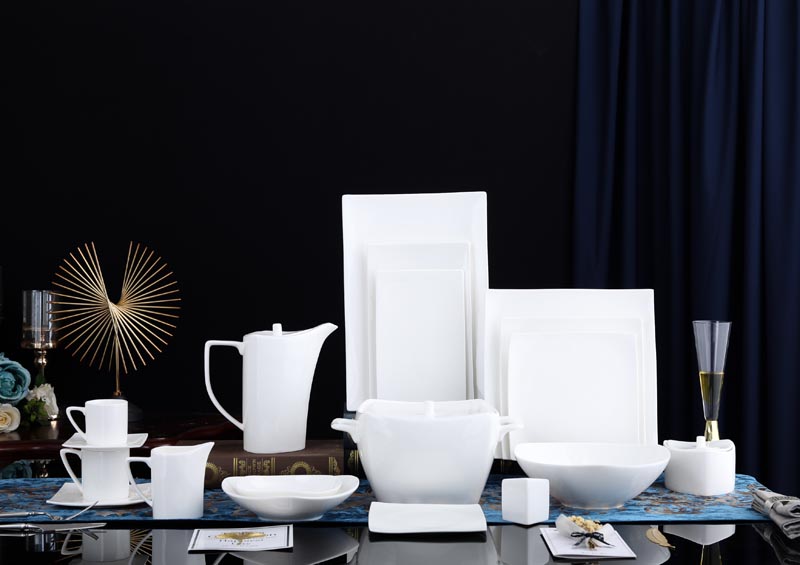 RAH-BD002 New Bone China Plain White Dinnerware Set with Shanghai Style 