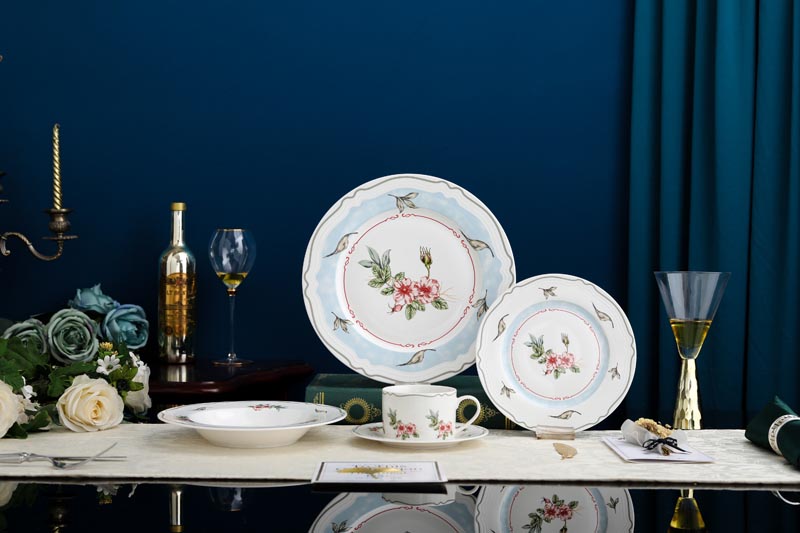 RAH-I0021 New Bone China In-glaze Dinnerware Set with Carnation Decal 