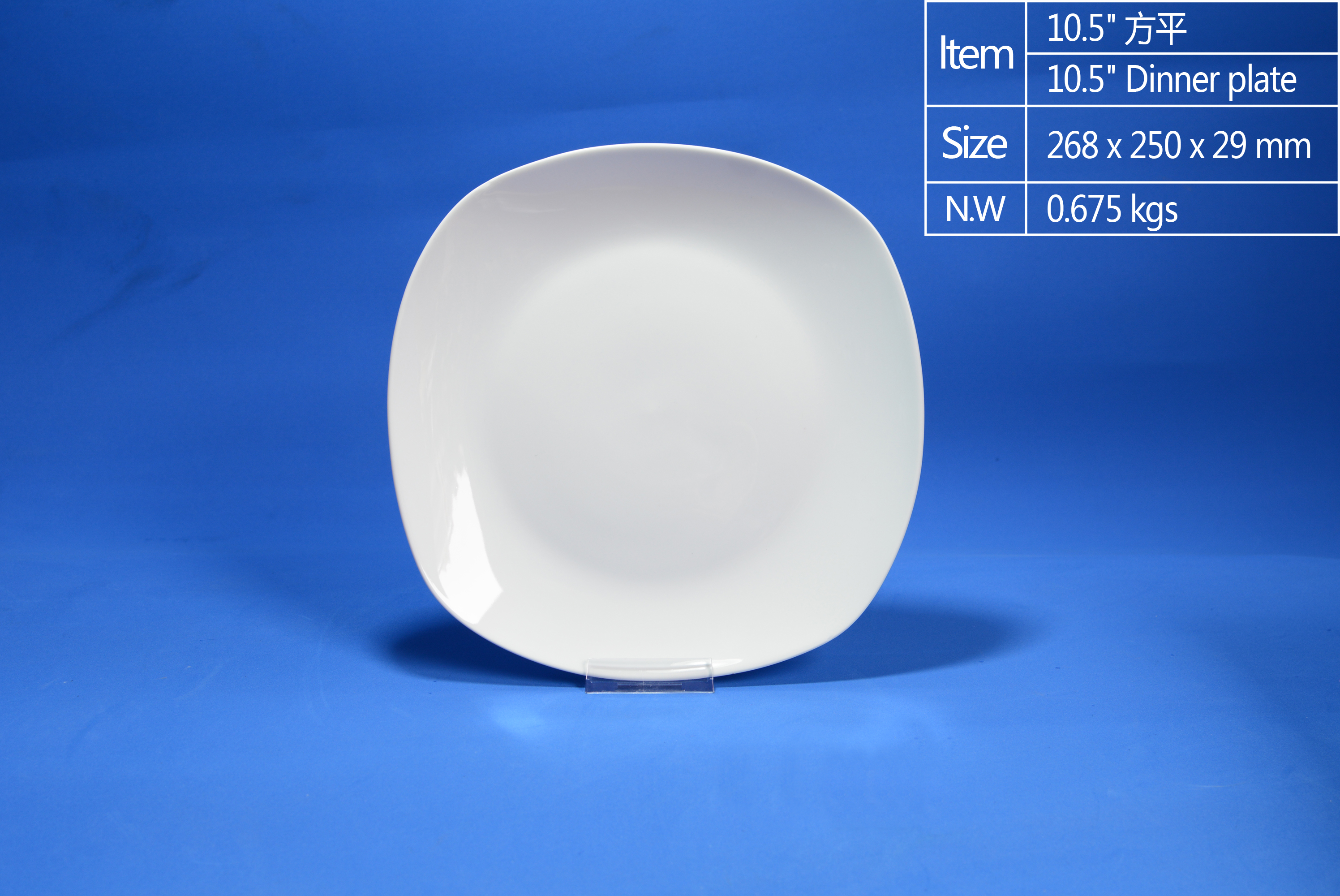 10.5 inch Square Dinner Plate