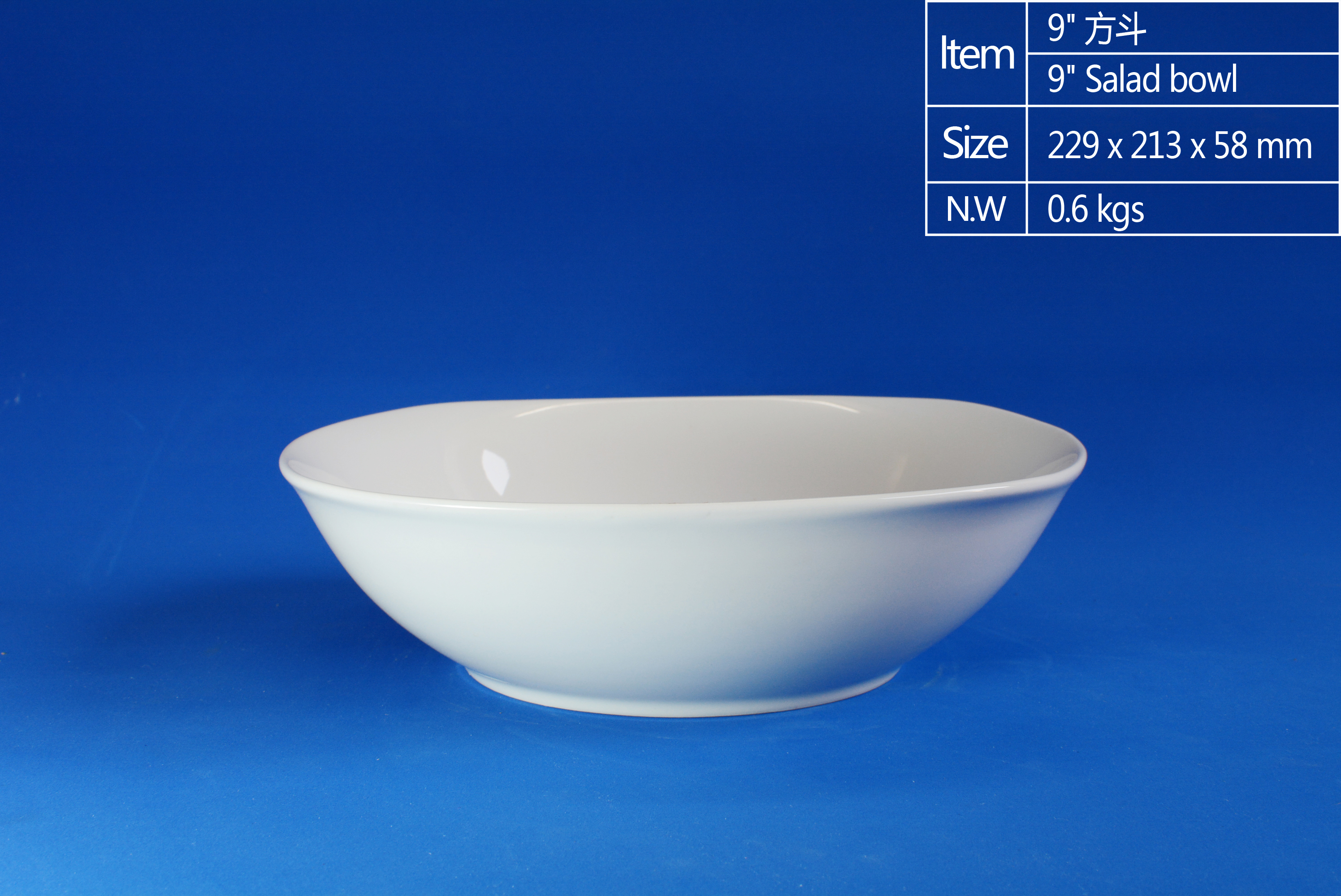 9 inch Square Salad Bowl