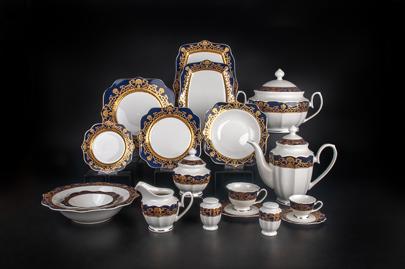 RAH23003 New Bone China European Court Noble Style Gold Decal Dinnerware Set 