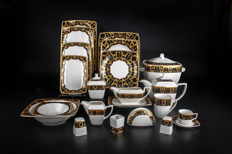 RAH23004 New Bone China European Court Noble Style Gold Decal Dinnerware Set  